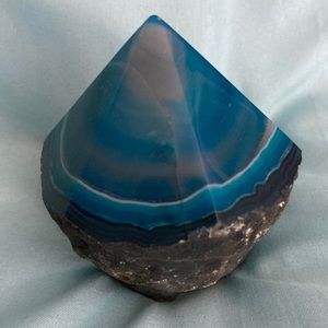 Blue Agate Point. Bright blue with stripes. Stripes wrap all the way around.